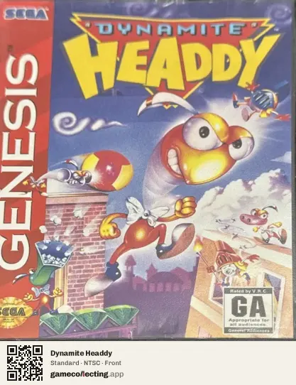 Dynamite Headdy Sega Mega Drive / Genesis, NTSC box front