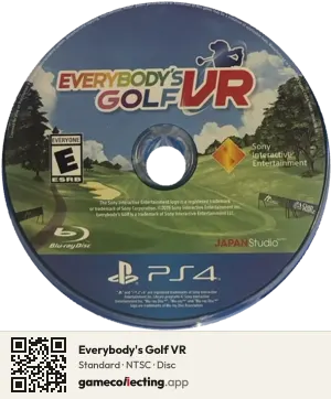 Everybody's Golf VR PlayStation 4, NTSC disc