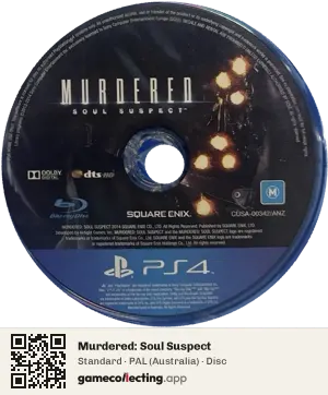 Murdered: Soul Suspect PlayStation 4, PAL disc