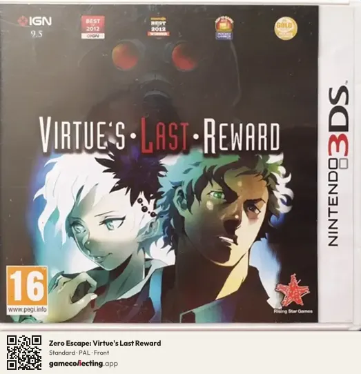 Zero Escape: Virtue's Last Reward Nintendo 3DS, PAL box front