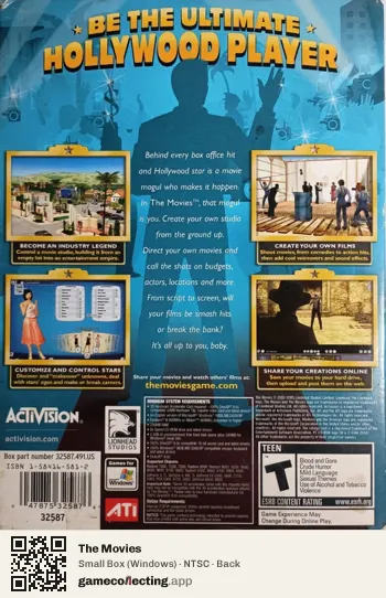 The Movies Computer, NTSC box back