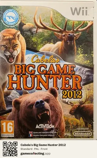 Cabela's Big Game Hunter 2012 Nintendo Wii, PAL box front