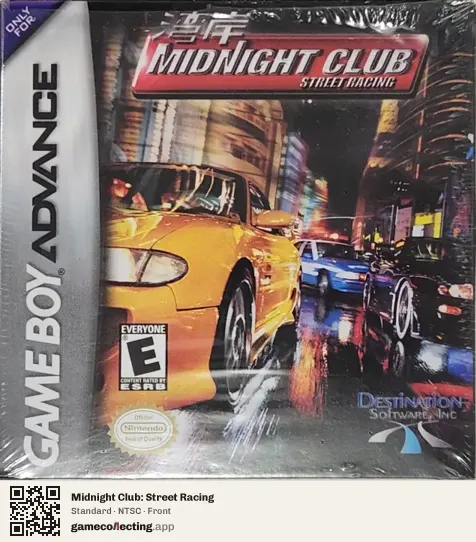 Midnight Club: Street Racing Game Boy Advance, NTSC box front