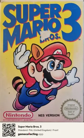 Super Mario Bros. 3 Nintendo Entertainment System, United Kingdom box front