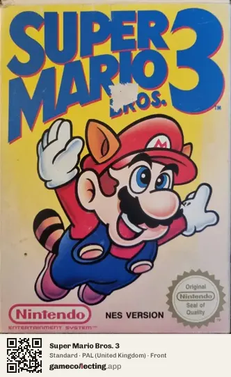 Super Mario Bros. 3 Nintendo Entertainment System, United Kingdom box front