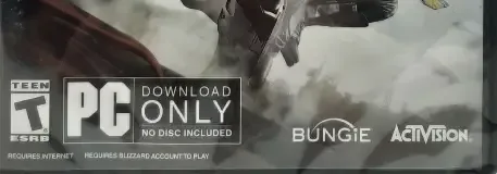 Destiny 2, the ESRB box on its front
