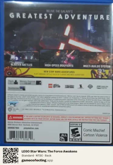 LEGO Star Wars: The Force Awakens PlayStation Vita, NTSC box back