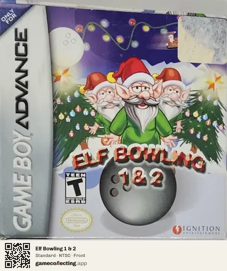Elf Bowling 1 & 2 Game Boy Advance, NTSC box front