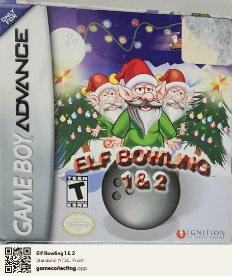 Elf Bowling 1 & 2 Game Boy Advance, NTSC box front