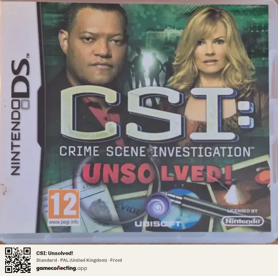 CSI: Unsolved! Nintendo DS, United Kingdom box front