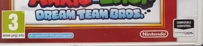 Mario & Luigi: Dream Team, the PEGI square on its front