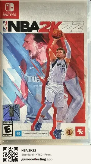 NBA 2K22 Nintendo Switch, NTSC box front