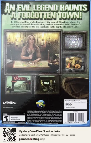 Mystery Case Files: Shadow Lake Computer, NTSC box back