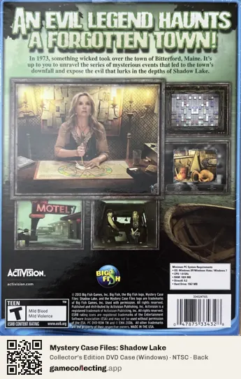 Mystery Case Files: Shadow Lake Computer, NTSC box back