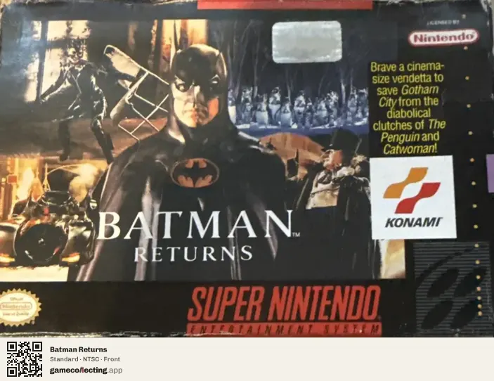 Batman Returns Super Nintendo Entertainment System, NTSC box front