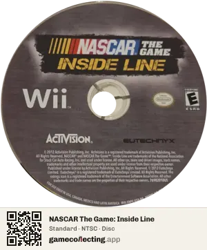 NASCAR The Game: Inside Line Nintendo Wii, NTSC disc