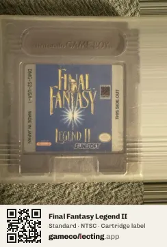 Final Fantasy Legend II Game Boy, NTSC cartridge label