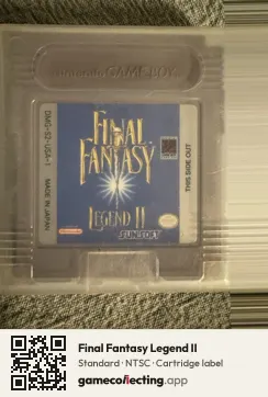 Final Fantasy Legend II Game Boy, NTSC cartridge label