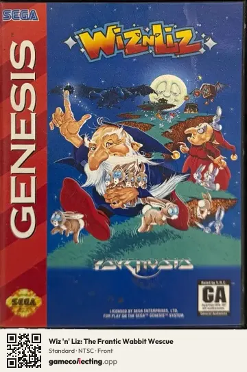 Wiz 'n' Liz: The Frantic Wabbit Wescue Sega Mega Drive / Genesis, NTSC box front