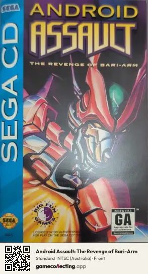 Android Assault: The Revenge of Bari-Arm Sega Mega-CD / Sega CD, Australia box front
