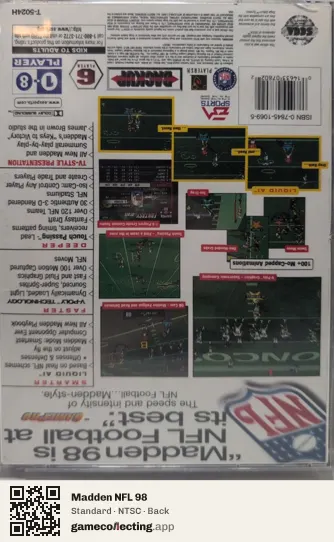 Madden NFL 98 Sega Saturn, NTSC box back