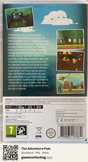 The Adventure Pals Nintendo Switch, PAL box back