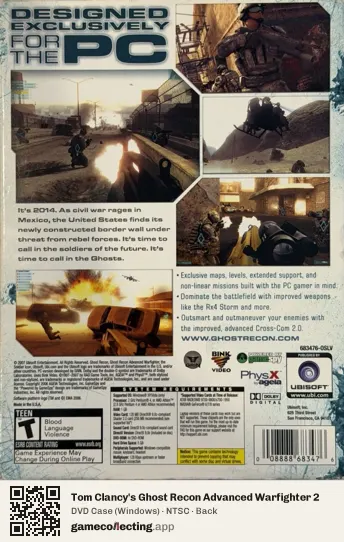 Tom Clancy's Ghost Recon Advanced Warfighter 2 Computer, NTSC box back