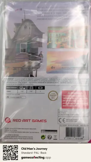 Old Man's Journey Nintendo Switch, PAL box back