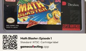 Math Blaster: Episode 1 Super Nintendo Entertainment System, NTSC cartridge label