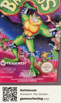 Battletoads Nintendo Entertainment System, PAL cartridge label