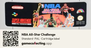 NBA All-Star Challenge Super Nintendo Entertainment System, PAL cartridge label