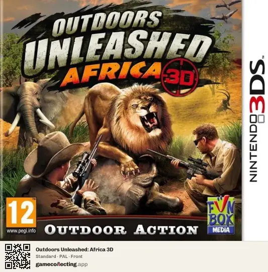 Outdoors Unleashed: Africa 3D Nintendo 3DS, PAL box front