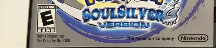 Pokémon SoulSilver Version, the ESRB box on its front