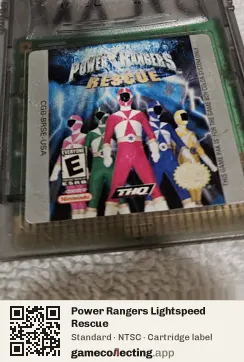 Power Rangers Lightspeed Rescue Game Boy Color, NTSC cartridge label