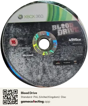 Blood Drive Xbox 360, PAL disc