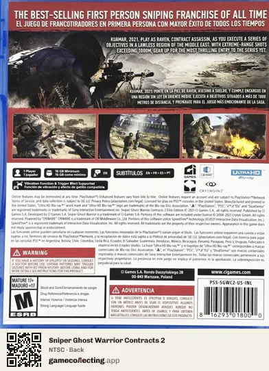 Sniper Ghost Warrior Contracts 2 PlayStation 5, NTSC box back