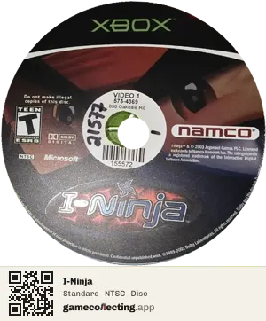 I-Ninja Xbox, NTSC disc