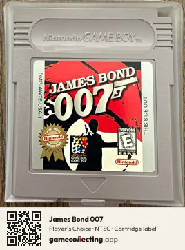James Bond 007 Game Boy, NTSC cartridge label