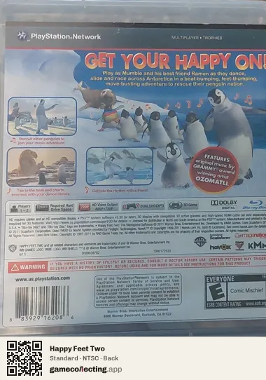 Happy Feet Two PlayStation 3, NTSC box back