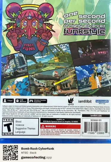 Bomb Rush Cyberfunk PlayStation 5, NTSC box back