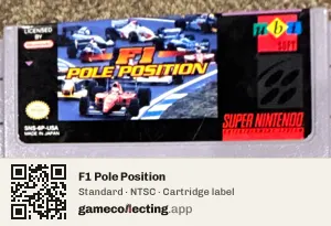 F1 Pole Position Super Nintendo Entertainment System, NTSC cartridge label