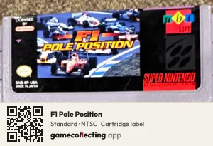 F1 Pole Position Super Nintendo Entertainment System, NTSC cartridge label