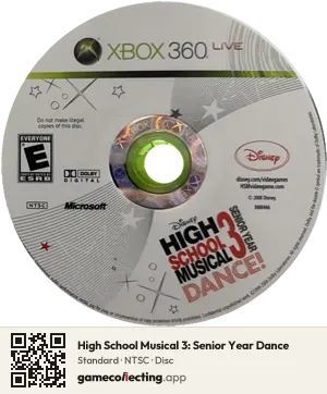 High School Musical 3: Senior Year Dance Xbox 360, NTSC disc