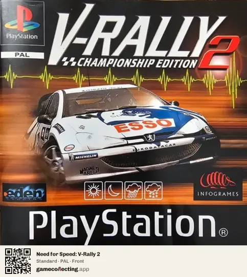 Need for Speed: V-Rally 2 PlayStation, PAL box front