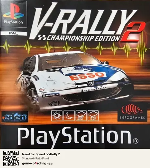 Need for Speed: V-Rally 2 PlayStation, PAL box front