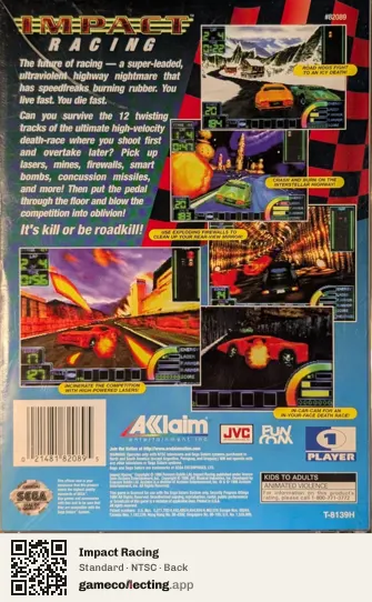 Impact Racing Sega Saturn, NTSC box back
