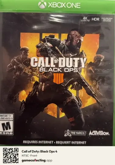 Call of Duty: Black Ops 4 Xbox One, NTSC box front