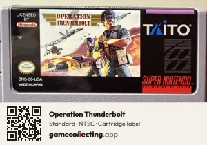 Operation Thunderbolt Super Nintendo Entertainment System, NTSC cartridge label