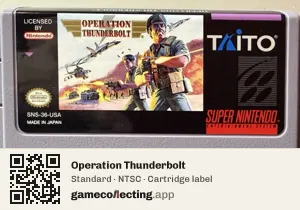 Operation Thunderbolt Super Nintendo Entertainment System, NTSC cartridge label