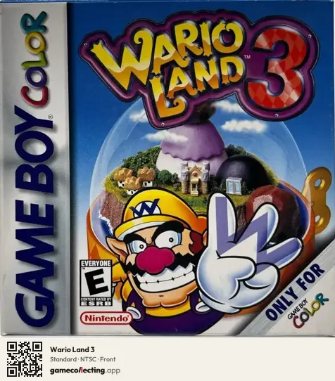 Wario Land 3 Game Boy Color, NTSC box front